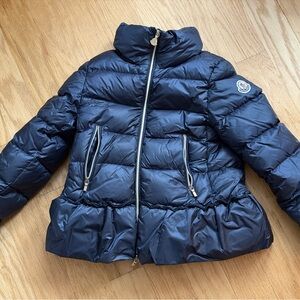 Moncler Black Ruffled Down Puffer Jacket size 8/130cm